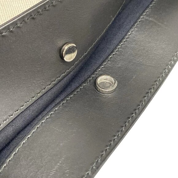 Auth BALENCIAGA Navy Tote 479290 Cream Black Canvas Leather Tote Bag - Picture 11 of 16